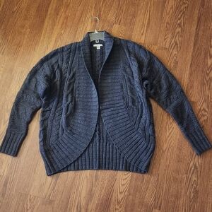 Cozy Casual Charcoal Grey Cable Knit Cardigan
